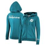 Ultra Game NFL Official Women's Full Zip Super Soft Marl Knit Hoodie Sweatshirt Jacket, Miami Dolphins, Team Color Updated, Medium