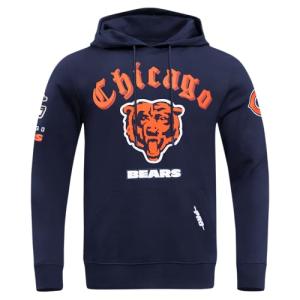 Pro Standard Mens NFL Chicago Bears Old English Pull Over Hoodie Midnight Navy L