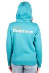 Ultra Game NFL Official Women's Full Zip Super Soft Marl Knit Hoodie Sweatshirt Jacket, Miami Dolphins, Team Color Updated, Medium