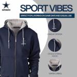 Dunbrooke NFL Dallas Cowboys Craftsman Full Zip Thermal Lined Hoodie, Navy/Grey, 3X-Large
