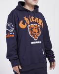 Pro Standard Mens NFL Chicago Bears Old English Pull Over Hoodie Midnight Navy L