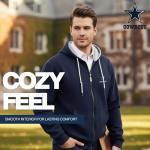 Dunbrooke NFL Dallas Cowboys Craftsman Full Zip Thermal Lined Hoodie, Navy/Grey, 3X-Large