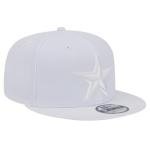 New Era NFL 9FIFTY Team Color Adjustable Snapback Hat Cap - One Size (Dallas Cowboys - White/White)
