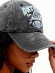 Embroidered City Football Detroit L Hat Vintage Washed Cotton Denim Hat Adjustable Baseball Cap for Men Women