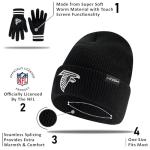 Ultra Game NFL Official Adults Super Soft Marled Winter Beanie Knit Hat with Extra Warm Touch Screen Gloves, Philadelphia Eagles, Black, 1SIZE