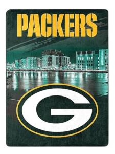 Northwest NFL Green Bay Packers, City Nights Plush Throw, 60-inches x 80-inches, Team Colors