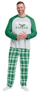 FOCO Philadelphia Eagles Men's Retro Throwback Pajama Shirt and Pants Lounge Set Size Large 38-40 Multi