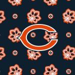 Vera Bradley Women's Cotton Nfl Medium Cosmetic Makeup Organizer Bag (Multiple Teams Available), Chicagobearsonnavy/Orangebandana, One Size