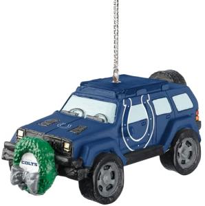 FOCO Indianapolis Colts SUV Vehicle with Wreath Holiday Ornament