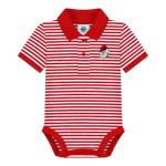 Creative Knitwear College Baby Striped Polo Bodysuit - Georgia Bulldog Head Logo, Red/White, for Boys & Girls, 12 Months
