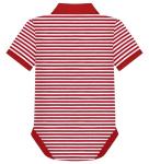Creative Knitwear College Baby Striped Polo Bodysuit - Georgia Bulldog Head Logo, Red/White, for Boys & Girls, 12 Months