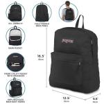 JanSport NCAA Officially Licensed Backpack, Mississippi State Bulldogs, Superbreak Plus with Padded 15'' Laptop Sleeve, Spacious Computer Bag for Men & Women, Durable Daypack with Bottle Pocket, Black