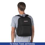 JanSport NCAA Officially Licensed Backpack, Mississippi State Bulldogs, Superbreak Plus with Padded 15'' Laptop Sleeve, Spacious Computer Bag for Men & Women, Durable Daypack with Bottle Pocket, Black