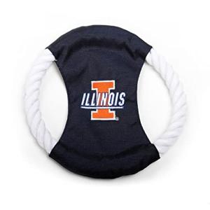 Pet Goods Manufacturing DISCRP-050 NCAA Illinois Fighting Illini Rope Disc Dog Toy