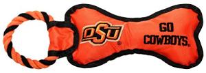 Pet Goods Manufacturing BONERP-094 NCAA Oklahoma State Cowboys Bone with Rope Dog Toy