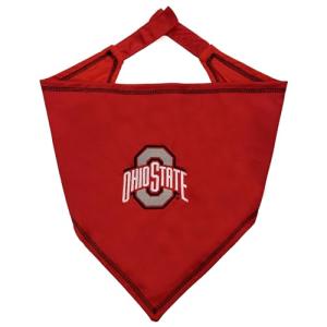 NCAA Ohio State Buckeyes Tie Bandana, Large/x-Large. Dog Bandana Scarf Bib for Pet Cat Dog. The Ultimate Game-Day, Party Bandana