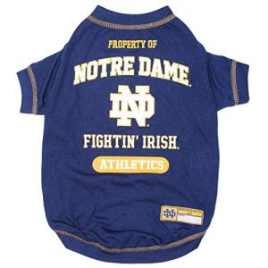 Pets First Collegiate Notre Dame Fighting Irish Dog T-Shirt, Large. - Licensed Shirt for Pets Team Colored with Team Logos.- Premium Stretchable Materials for The Comfrot of Your Dog & Cat.