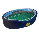 StadiumSpot Officially Licensed NCAA Premium Oval Dog Bed, Notre Dame, Large