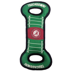 NCAA Football Field Dog Toy with Squeaker. - Alabama Crimson Tide - for Tug, Toss, and Fetch. - Tough& Durable PET Toy
