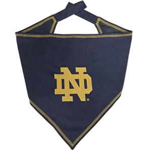Pets First NCAA Notre Dame Tie Bandana, Small/Medium. Dog Bandana Scarf Bib for Pet Cat Dog. The Ultimate Game-Day, Party Bandana (ND-3550-S-M)