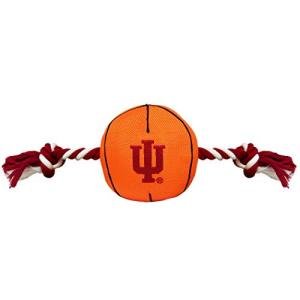 Pets First NCAA Indiana Hoosiers Basketball Rope Toy for Dogs & Cats. Tough Nylon, Sporty Basketball Design, Heavy-Duty Ropes with Inner Squeaker