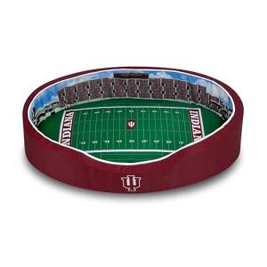 StadiumSpot Officially Licensed NCAA Premium Oval Dog Bed, Indiana, Large
