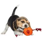 Pets First NCAA Indiana Hoosiers Basketball Rope Toy for Dogs & Cats. Tough Nylon, Sporty Basketball Design, Heavy-Duty Ropes with Inner Squeaker