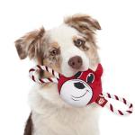 Pets First NCAA Indiana Hoosiers Nylon Mascot Dog Toy with Tough Dog Ropes & Inner Squeaker in Bright Team Colors