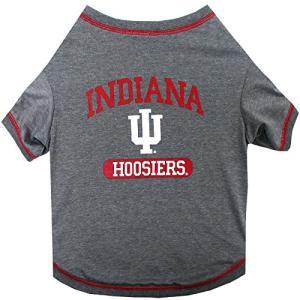 Pets First Collegiate INDIANA HOOSIERS Dog T-Shirt, Large. - Licensed Shirt for Pets Team Colored with Team Logos.- Premium Stretchable Materials for the Comfort of your Dog & Cat.