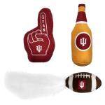 Best Plush CAT Toy NCAA Indiana Hoosiers Complete Set of 3 Piece Cat Toys Filled with Fresh Catnip. Includes: 1 Helmet Cat Toy, 1 Football Cat Toy with Feathers & 1 Beer Bottle. Beautiful Team Logo