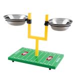 NCAA Indiana Hoosiers Goalpost Football Field Dog Feeder – Adjustable Elevated Dog Bowls with Stand, 2 Stainless Steel Bowls, Non-Slip Rubber Feet, Raised Pet Feeder for Large & Small Dogs