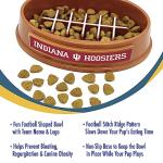 NCAA Super-Bowl - Indiana Hoosiers Slow Feeder Dog Bowl. Football Design Slow Feeding Cat Bowl for Healthy Digestion. Non-Slip Pet Bowl for Large & Small Dogs & Cats