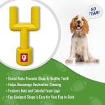 NCAA Indiana Hoosiers Mega-Chew Hard Nylon Bacon-Flavored Dog Bone Football Goal-Post Chew Toy. Interactive, Tasty & Fun Dog Chew Toy. Indestructible, Strong, Tough & Durable Pet Chew Toys
