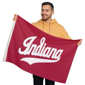 Indiana Hoosiers College Sports Printed Flag - NCAA Licensed - Nylon - School Banner (White, Red) (2' x 3')
