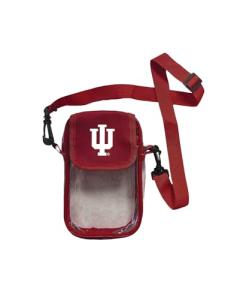 Indiana University Mini Stadium Bag – Convenient & Compact Hands-Free 7.5 Inch Clear Crossbody Pouch for Valuables – For Games, Graduations, Concerts – NCAA Security Approved