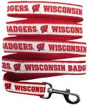 NCAA PET Leash, Large, Wisconsin Badgers, Shiny & Colorful Leash for Dogs & Cats Licensed by The NCAA