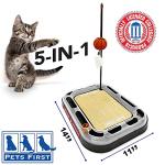 Cat Scratch Toy NCAA Indiana Hoosiers Reversible Basketball Court Felt/Cardboard Cat Scratcher Toy. Interactive Cat Ball Bell in Tracks. 6-in-1 CAT Toy Cat Wand Poll, Catnip-Filled Plush Basketball