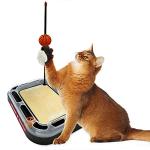 Cat Scratch Toy NCAA Indiana Hoosiers Reversible Basketball Court Felt/Cardboard Cat Scratcher Toy. Interactive Cat Ball Bell in Tracks. 6-in-1 CAT Toy Cat Wand Poll, Catnip-Filled Plush Basketball