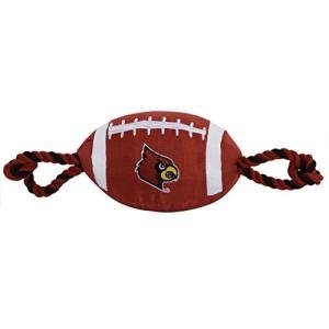 Pets First NCAA Louisville Cardinals Football Dog Toy, Tough Quality Nylon Materials, Strong Pull Ropes, Inner Squeaker, Collegiate Team Color