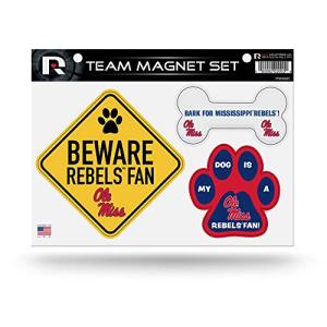 Rico Industries NCAA Mississippi Rebels Pet Themed Team Magnet Set