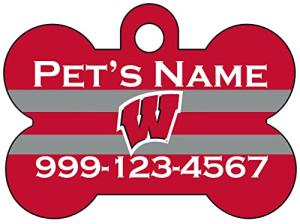 NCAA Dog Tag Pet Id Tag Personalized w/Name & Number (Wisconsin)