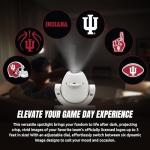 Sporticulture NCAA American Football Indiana Hoosiers - Adjustable Led Mini Spotlight Projector with 6 Team Logo Designs - Portable & Rechargeable Spotlight - Battery-Operated - 4.375” x 3.125”