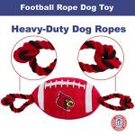 Pets First NCAA Louisville Cardinals Football Dog Toy, Tough Quality Nylon Materials, Strong Pull Ropes, Inner Squeaker, Collegiate Team Color