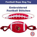 Pets First NCAA Louisville Cardinals Football Dog Toy, Tough Quality Nylon Materials, Strong Pull Ropes, Inner Squeaker, Collegiate Team Color