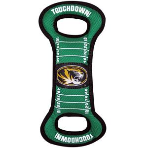 NCAA Football Field Dog Toy with Squeaker. - Missouri Tigers - for Tug, Toss, and Fetch. - Tough& Durable PET Toy