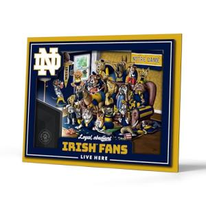 YouTheFan Officially-licensed NCAA Notre Dame Fighting Irish Purebred 3D Wall Art - Humorous original hand-drawn cartoon artwork, multi-layer, funny gift, indoor team decor