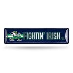 NCAA Notre Dame Fighting Irish Home Décor Metal Street Sign (4" x 15") - Great for Home, Office, Bedroom, & Man Cave - Made by Rico Industries