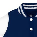 Creative Knitwear College Baby NCAA Officially Licensed Letterman Varsity Jacket - Notre Dame Leprechaun Logo - Navy - 3T