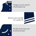 Creative Knitwear College Baby NCAA Officially Licensed Letterman Varsity Jacket - Notre Dame Leprechaun Logo - Navy - 3T