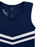 College Baby NCAA Officially Licensed Cheerleader Bodysuit Dress - Embroidered Notre Dame Fighting Irish Leprechaun Logo - Navy - 18 Months